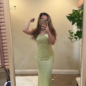 Floral Yellow Maxi Dress